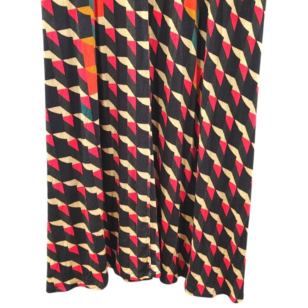 Soft Surroundings Colorful Geometric V-Neck Long Sleeve Maxi Dress Women Size M - Picture 5 of 8
